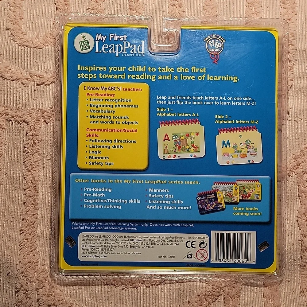 My First LeapPad, I Know My ABC's. NWOT. Pre-Reader Ages 3 & up.
